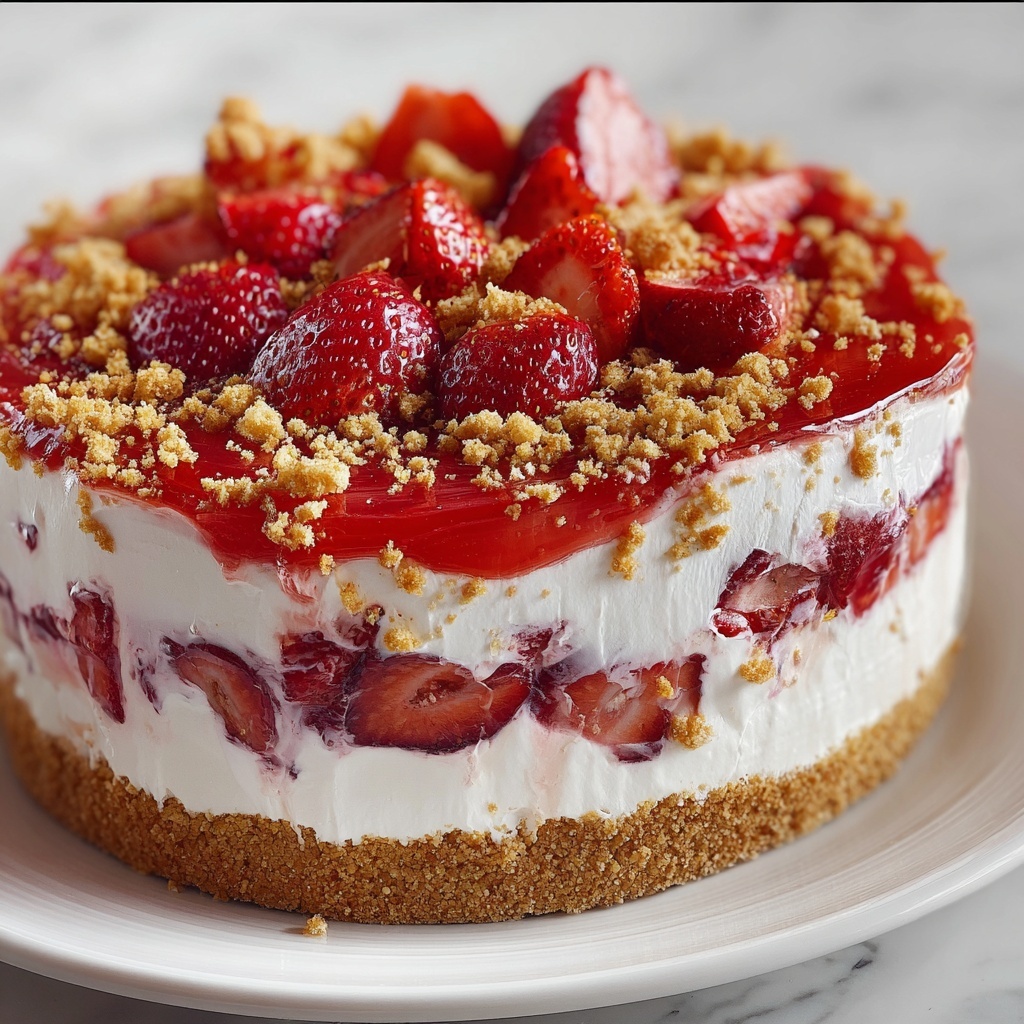 Strawberry Delight Crunch Cake Recipe - Recipe Image