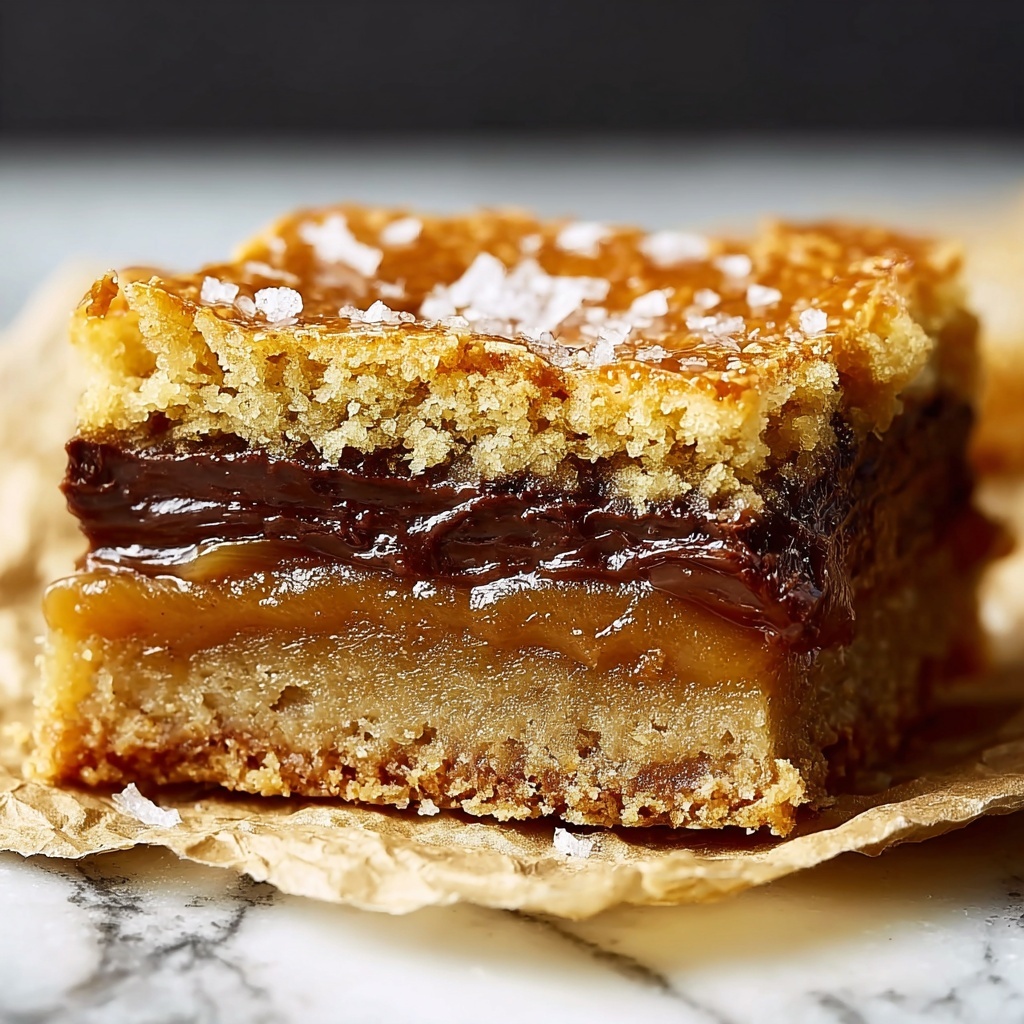 Nutella Stuffed Salted Caramel Blondies Recipe - Recipe Image