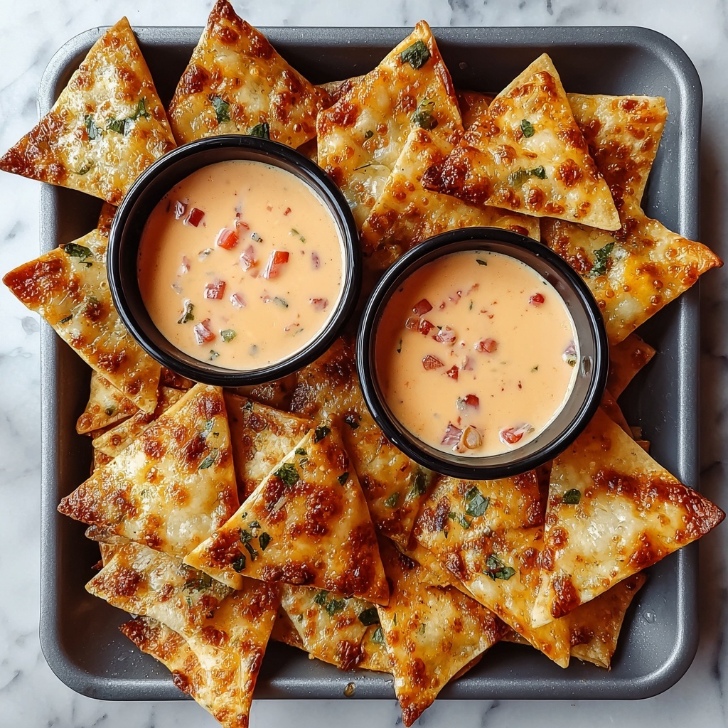 Nacho Triangles with Salsa-Ranch Dipping Sauce Recipe - Recipe Image