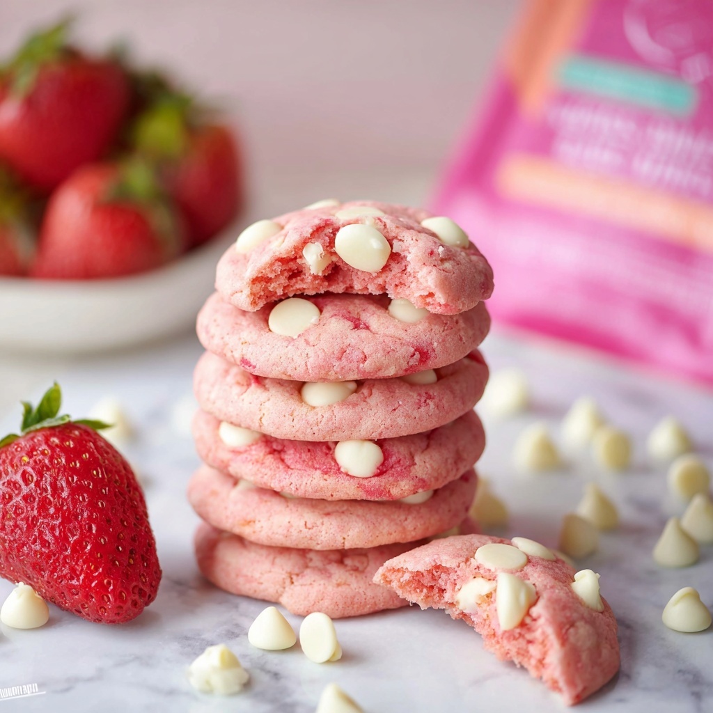 Strawberry Cake Mix Cookies with White Chocolate Chips Recipe - Recipe Image