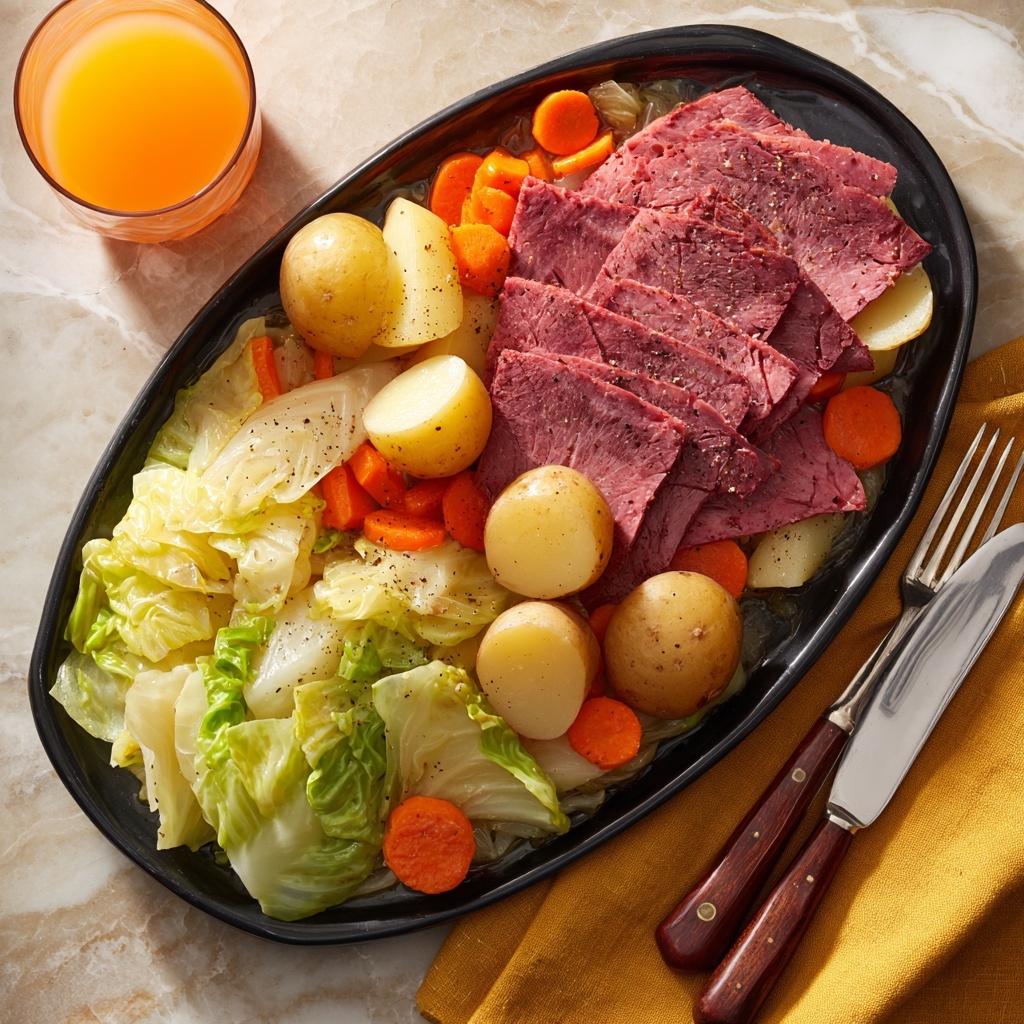 Slow Cooker Corned Beef and Cabbage Recipe - Recipe Image