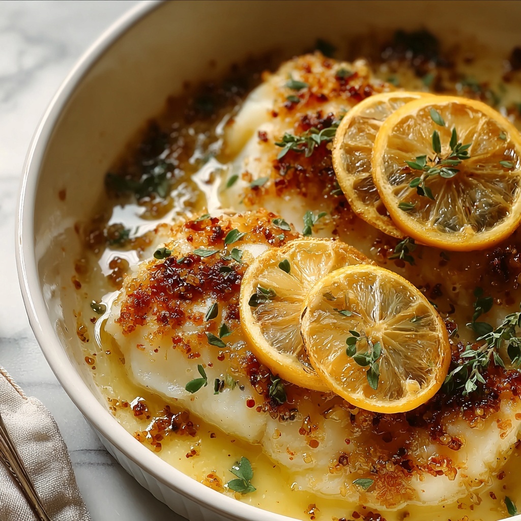 Baked Cod with Lemon and Garlic Recipe - Recipe Image