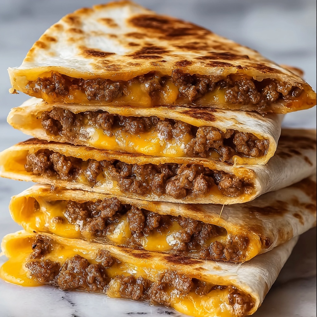 Cheesy Ground Beef Quesadillas Recipe - Recipe Image