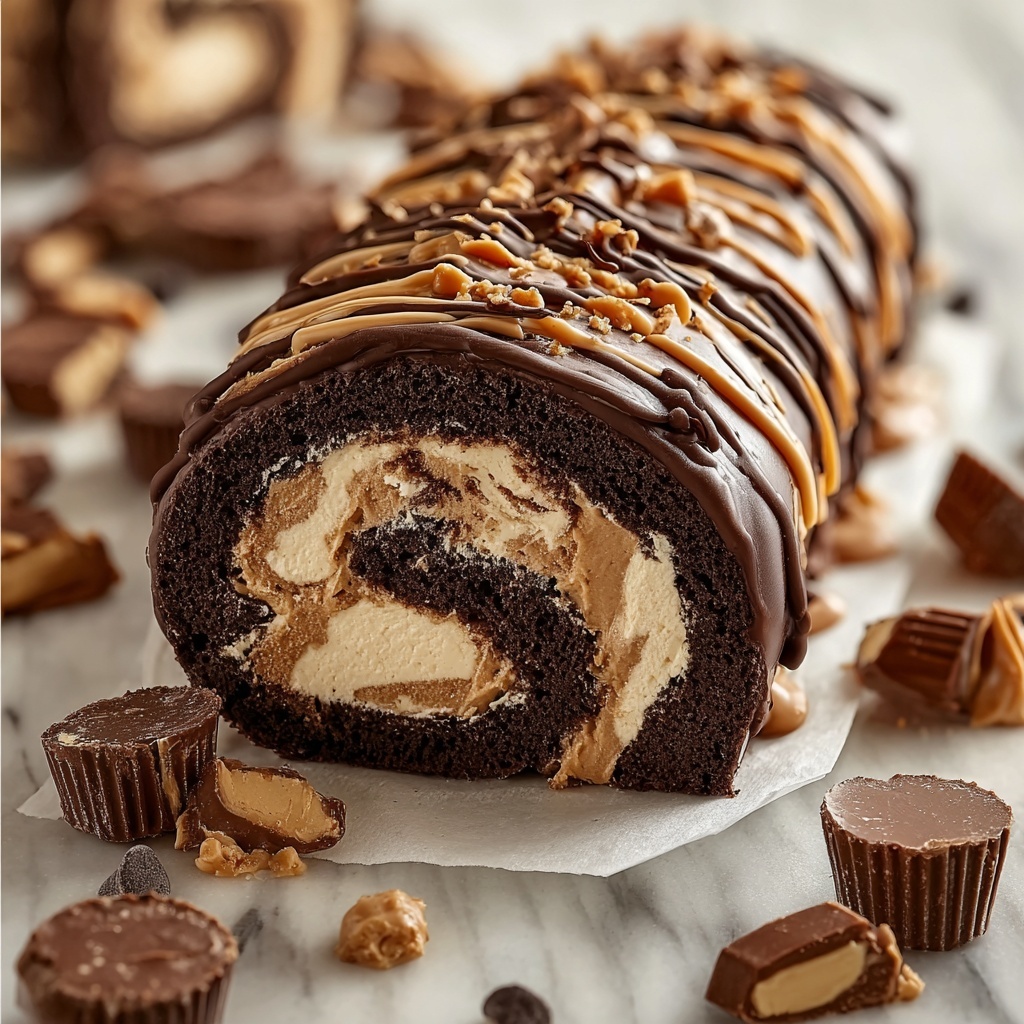 Peanut Butter Cup Cake Roll Recipe - Recipe Image