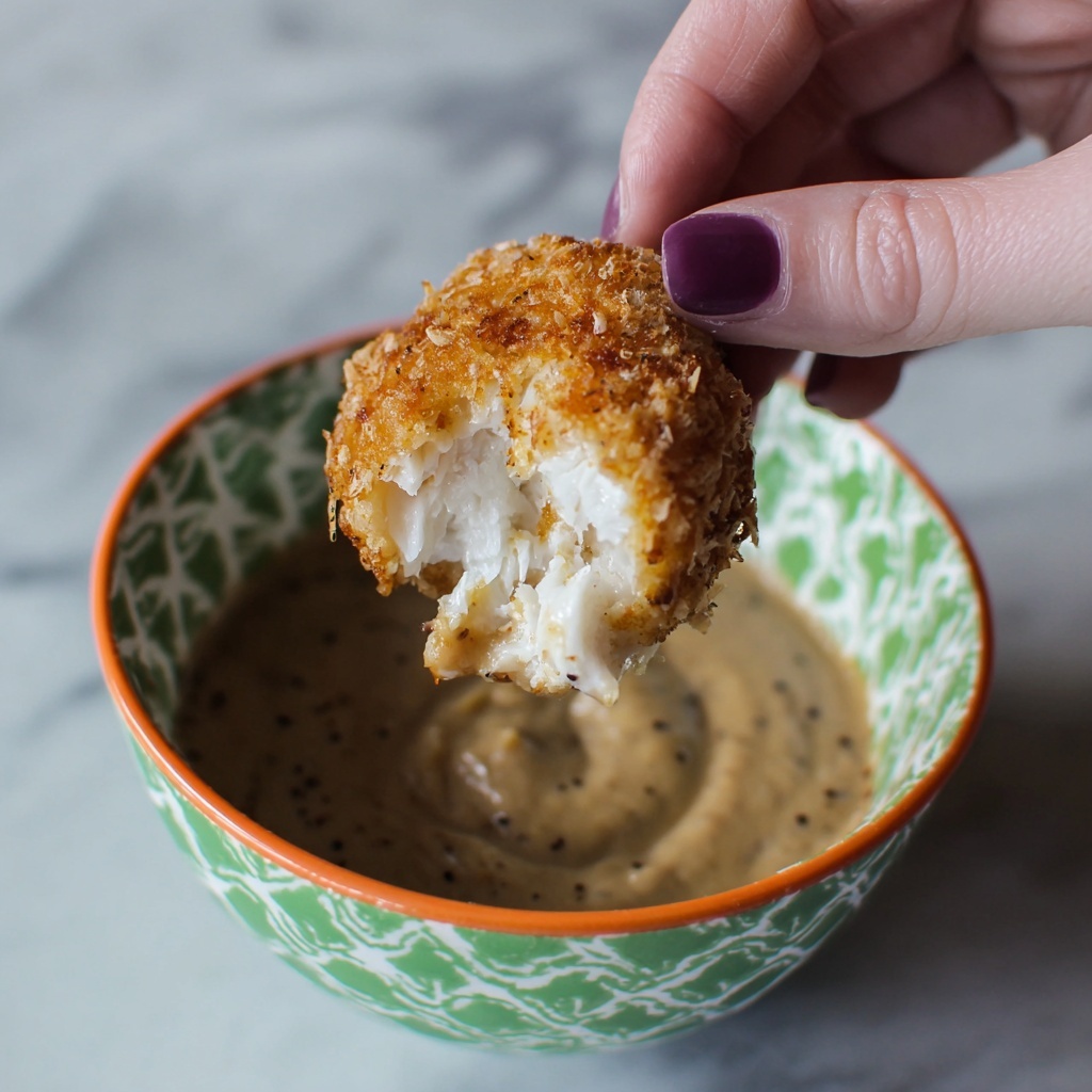 Smoked Gouda Fritters with Balsamic Honey Mustard Dipping Sauce Recipe - Recipe Image