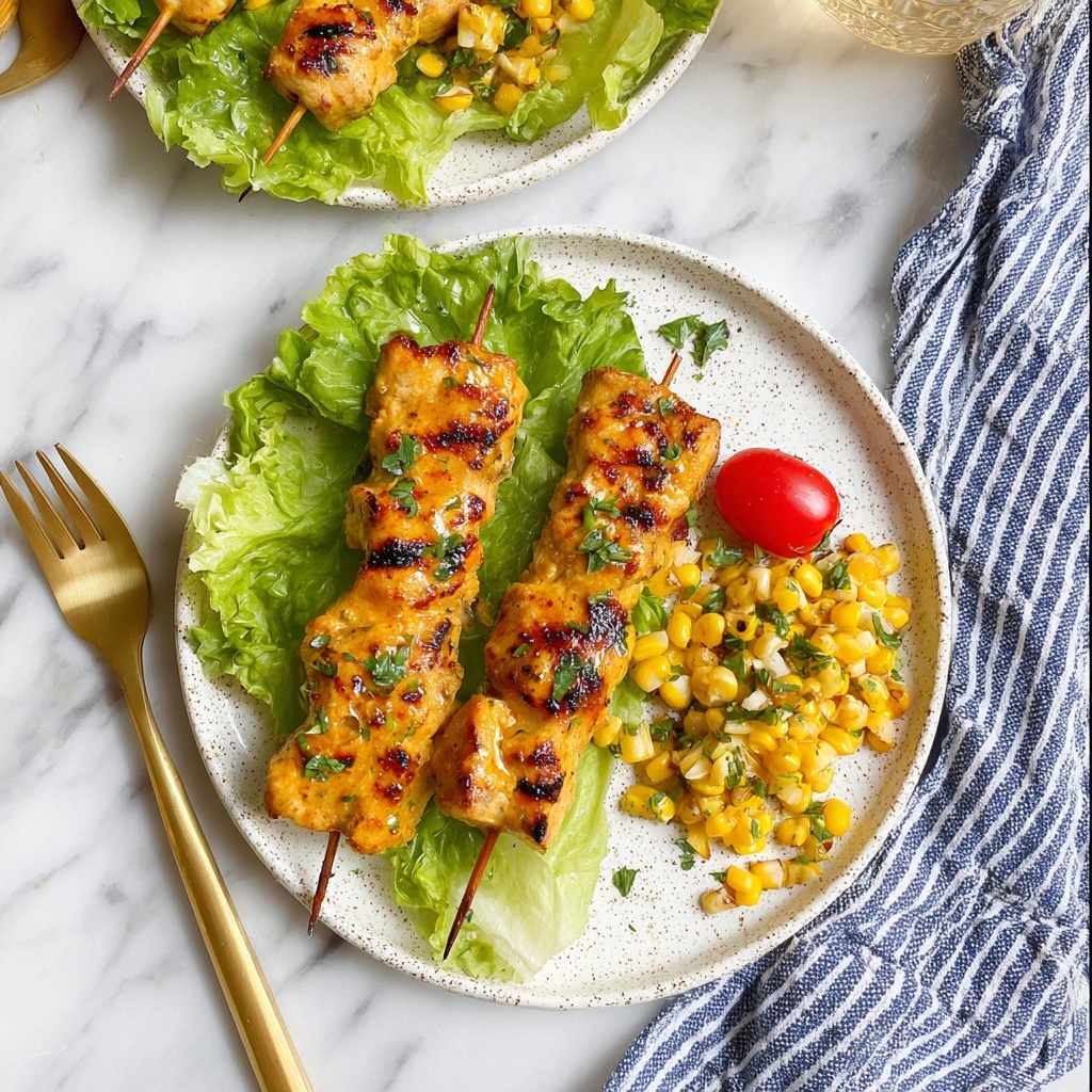 Air Fryer Old Bay Chicken Skewers with Lemon Herb Glaze Recipe - Recipe Image