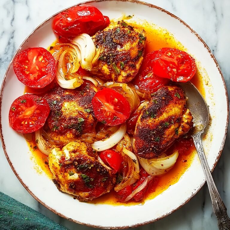 Spicy Vinegar Chicken over Tomatoes Recipe