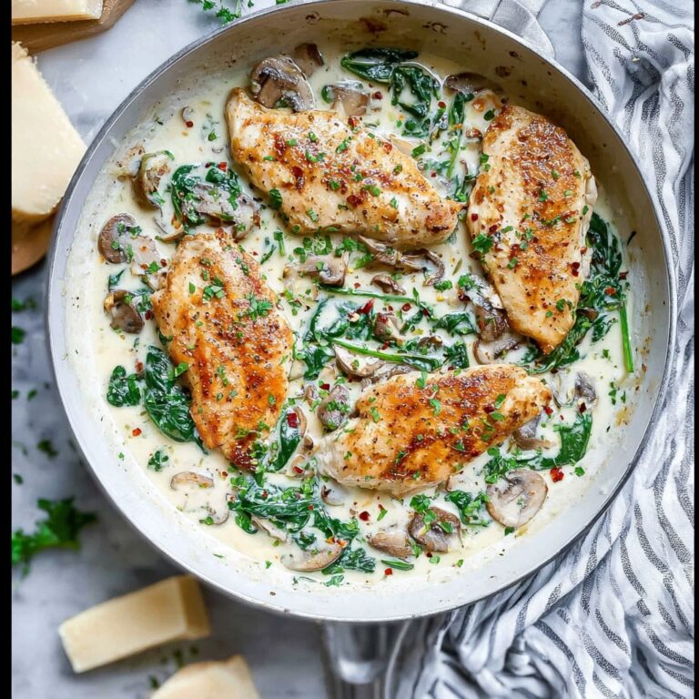 Creamy Spinach Mushroom Chicken Recipe