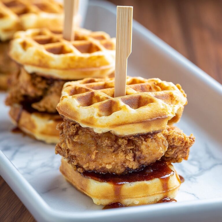Chicken and Waffle Sliders with Bacon Jam and Maple Syrup Recipe