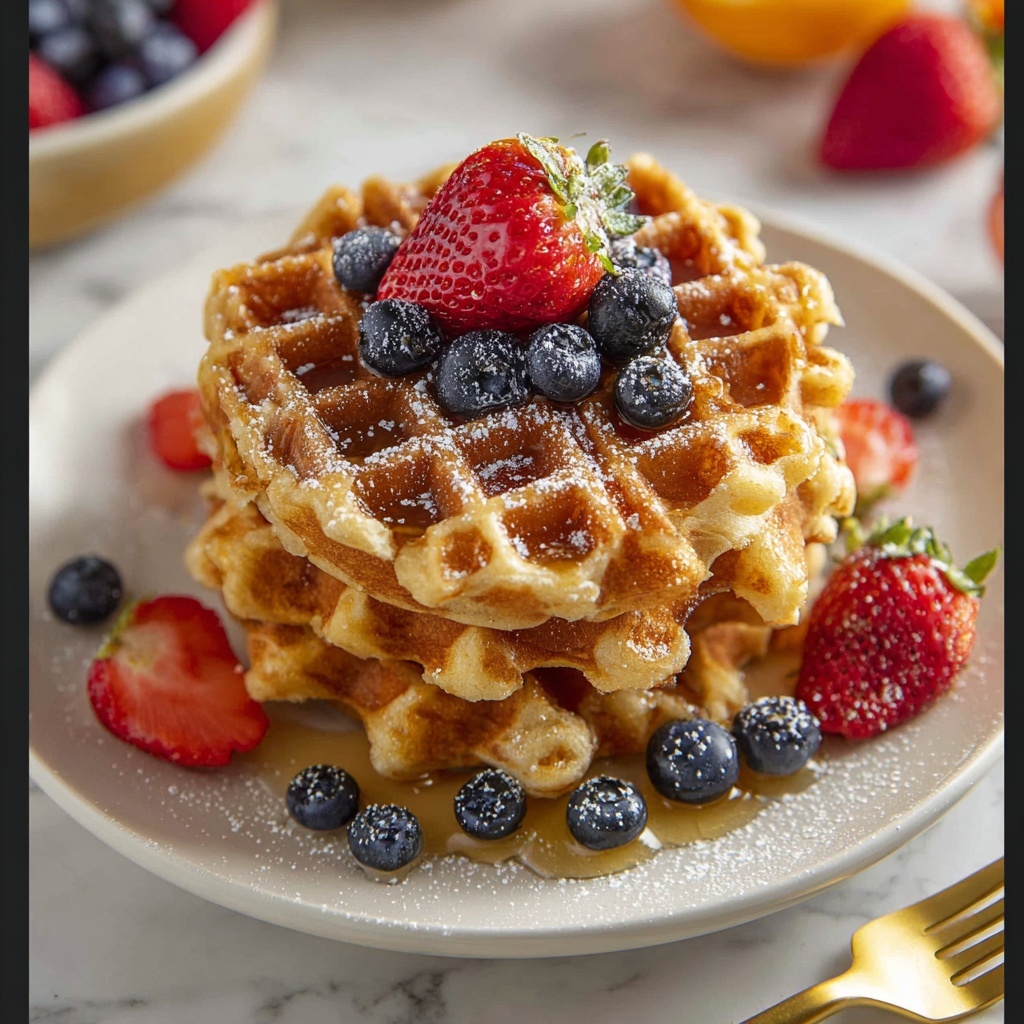 Cottage Cheese Waffles Recipe - Recipe Image