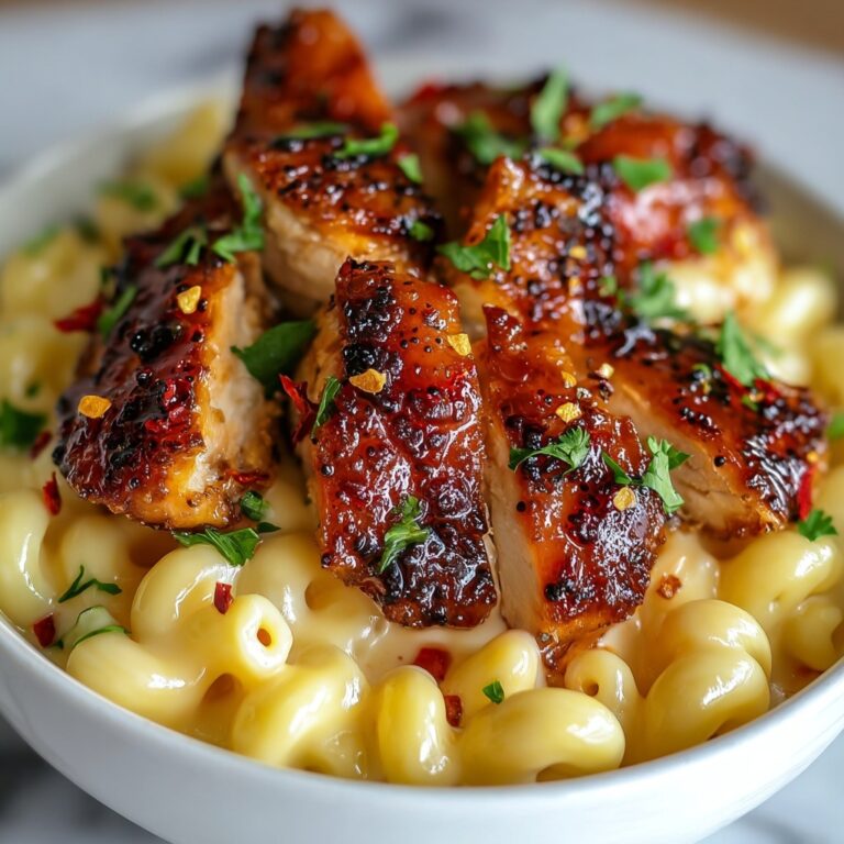 Spicy Honey Pepper Chicken with Creamy Mac and Cheese Recipe