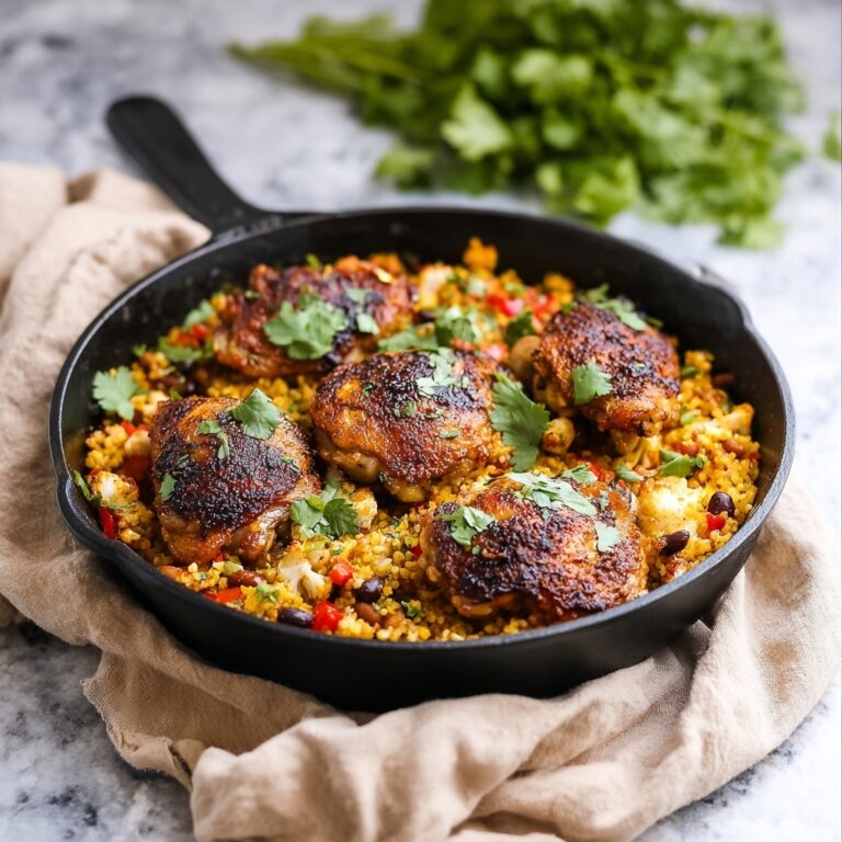 Salsa Chicken and Cauliflower Rice Skillet Recipe