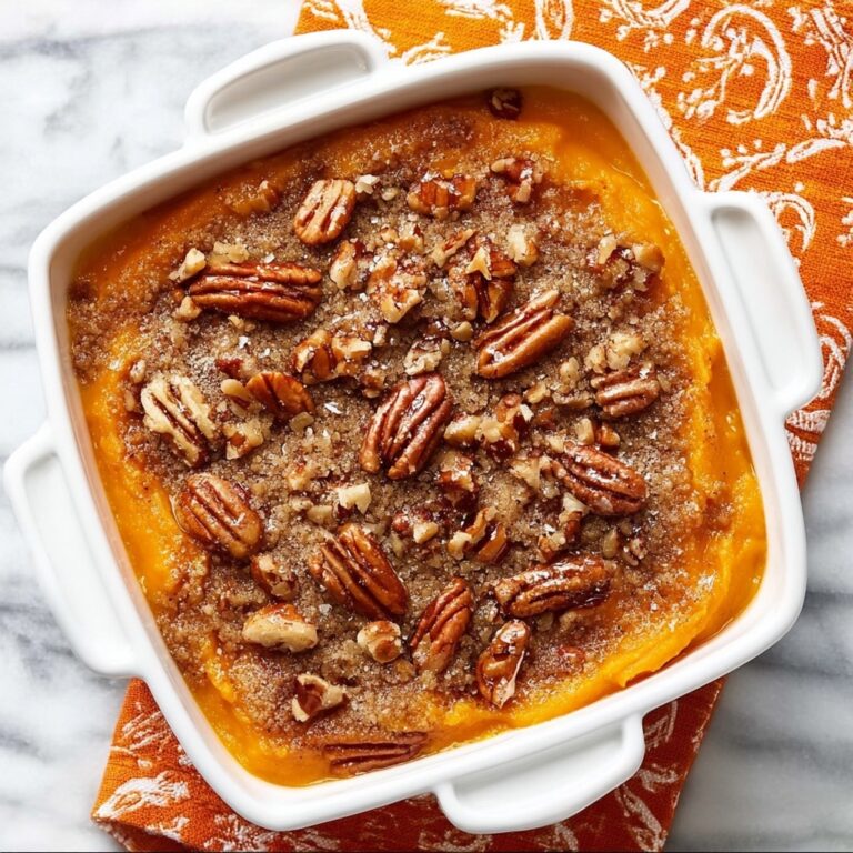 Butternut Squash Casserole with Pecan Topping and Marshmallows Recipe