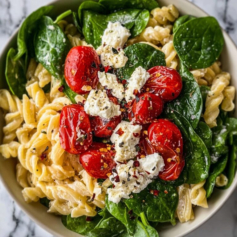 Vibrant Spinach Pasta Salad with Feta and Sweet Cranberries Recipe