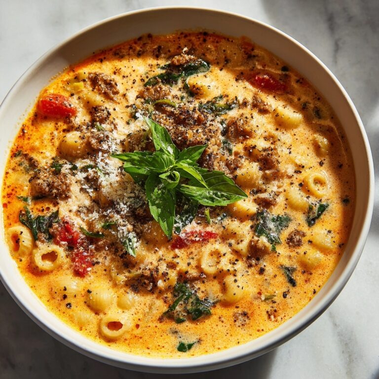 Delicious Parmesan Beef Sausage Ditalini Soup Recipe