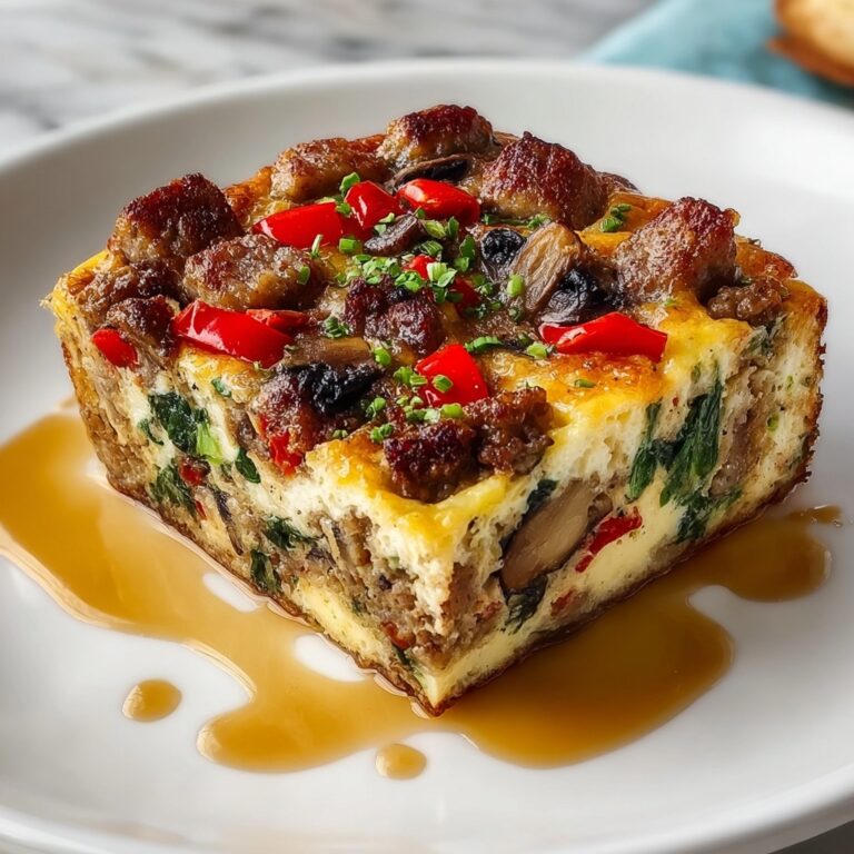 Hearty Sausage Spinach Mushroom Egg Bake Recipe
