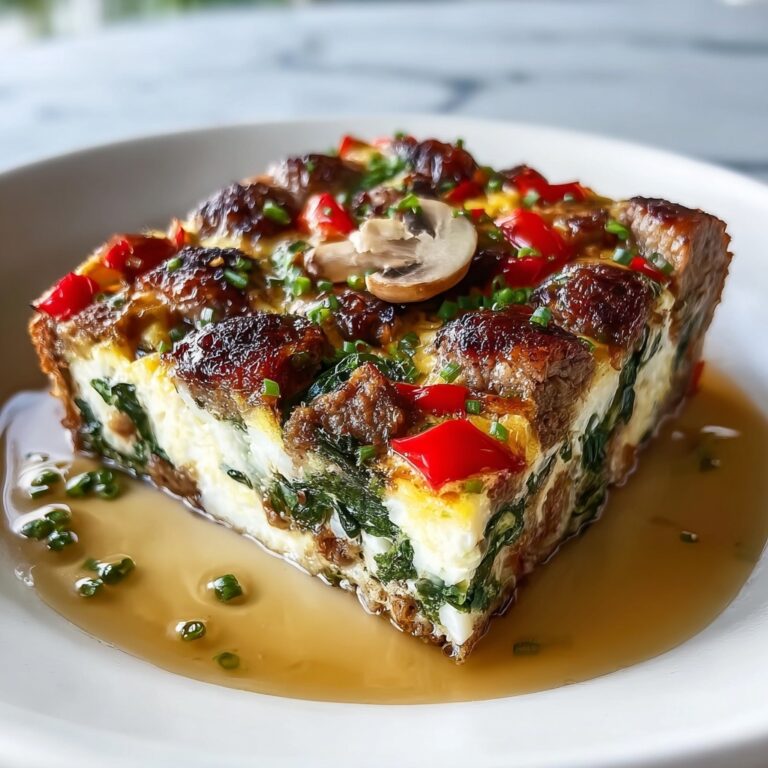 Hearty Sausage Spinach Mushroom Egg Bake Recipe