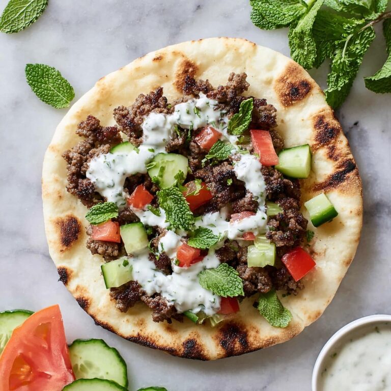 Spiced Lamb Pitas with Feta Mint Sauce Recipe