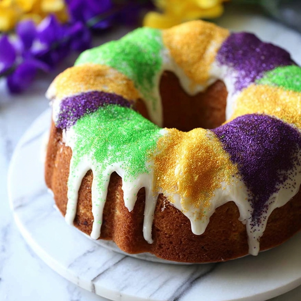 Shortcut Mardi Gras King Cake Recipe - Recipe Image