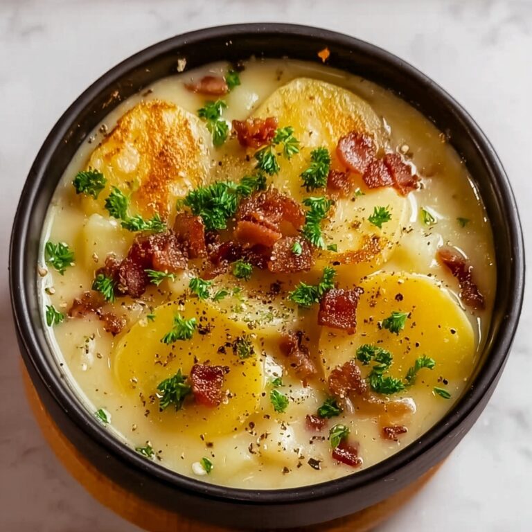 German Potato Soup with Sausage and Bacon Recipe