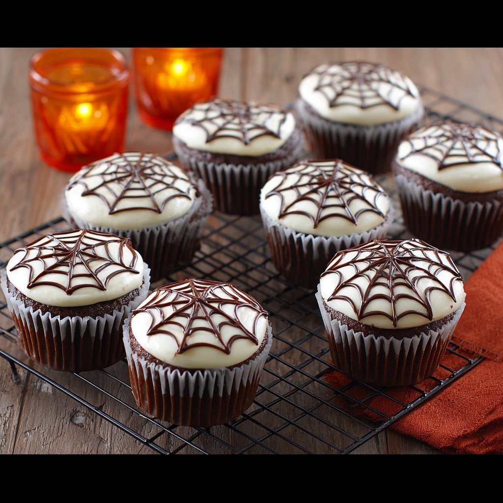 Halloween Cupcakes with Cobweb Icing Recipe - Recipe Image