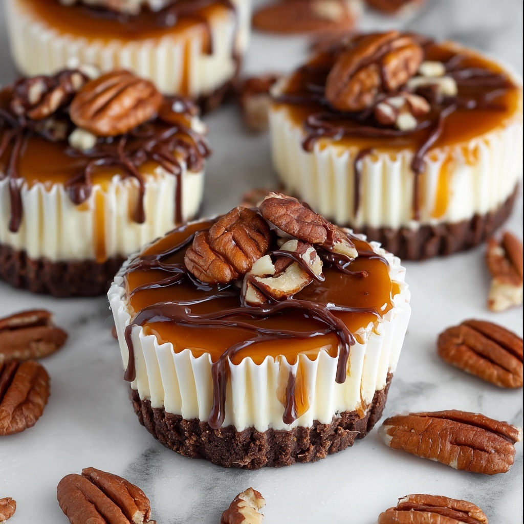Mini Turtle Cheesecakes Recipe - Recipe Image