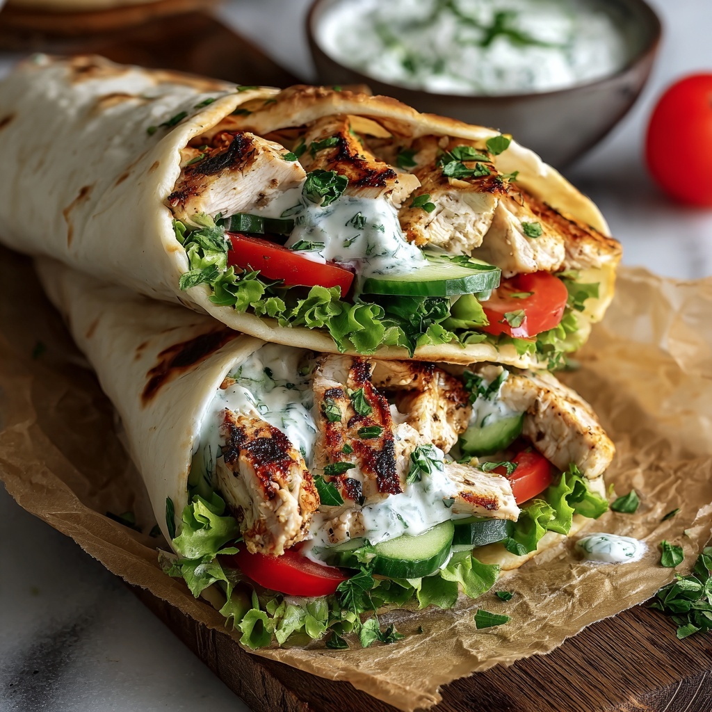 Greek Chicken Gyros with Tzatziki Sauce Recipe - Recipe Image
