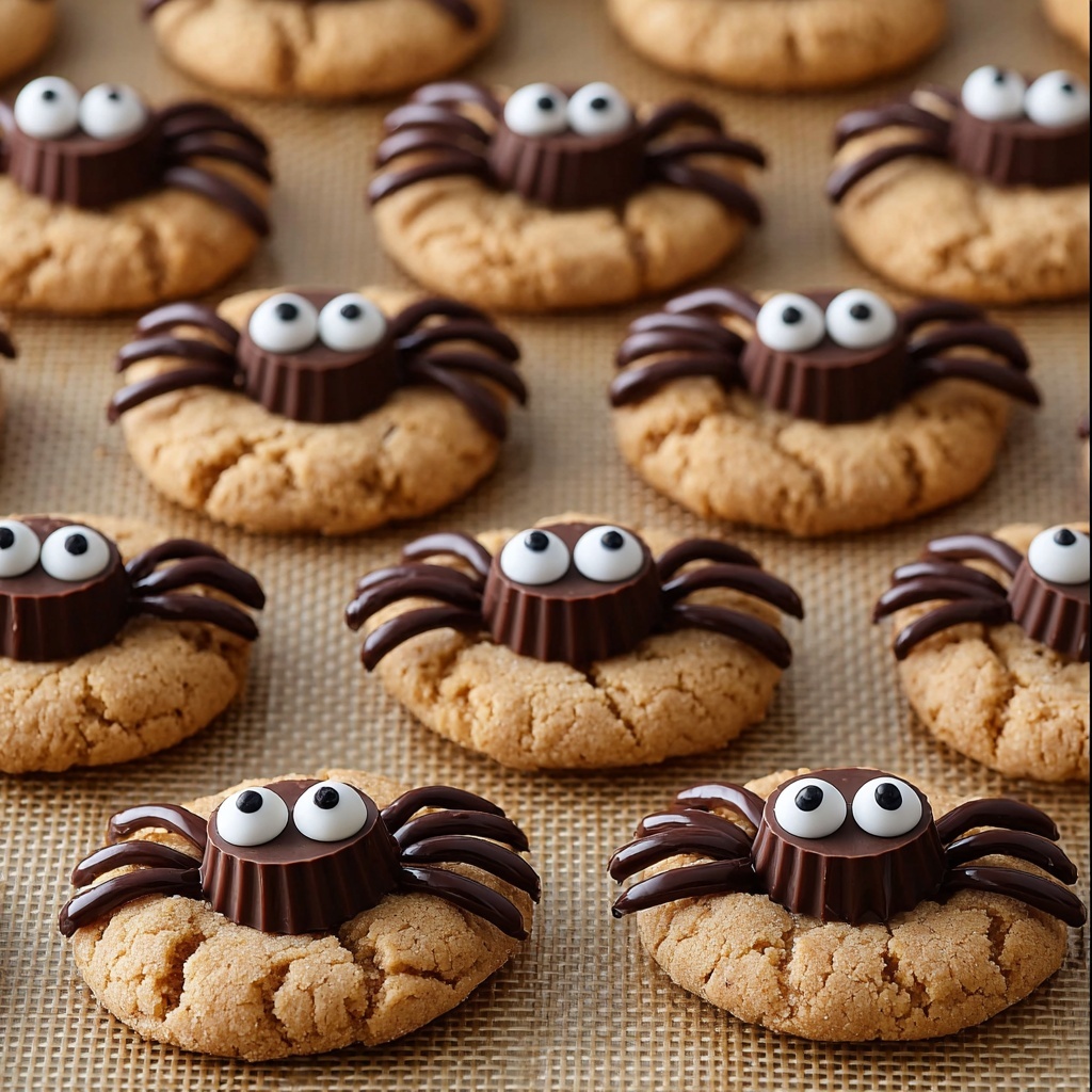 Peanut Butter Spider Cookies Recipe - Recipe Image