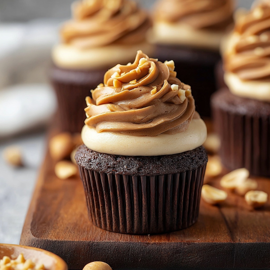 Chocolate Peanut Butter Cupcakes Recipe - Recipe Image