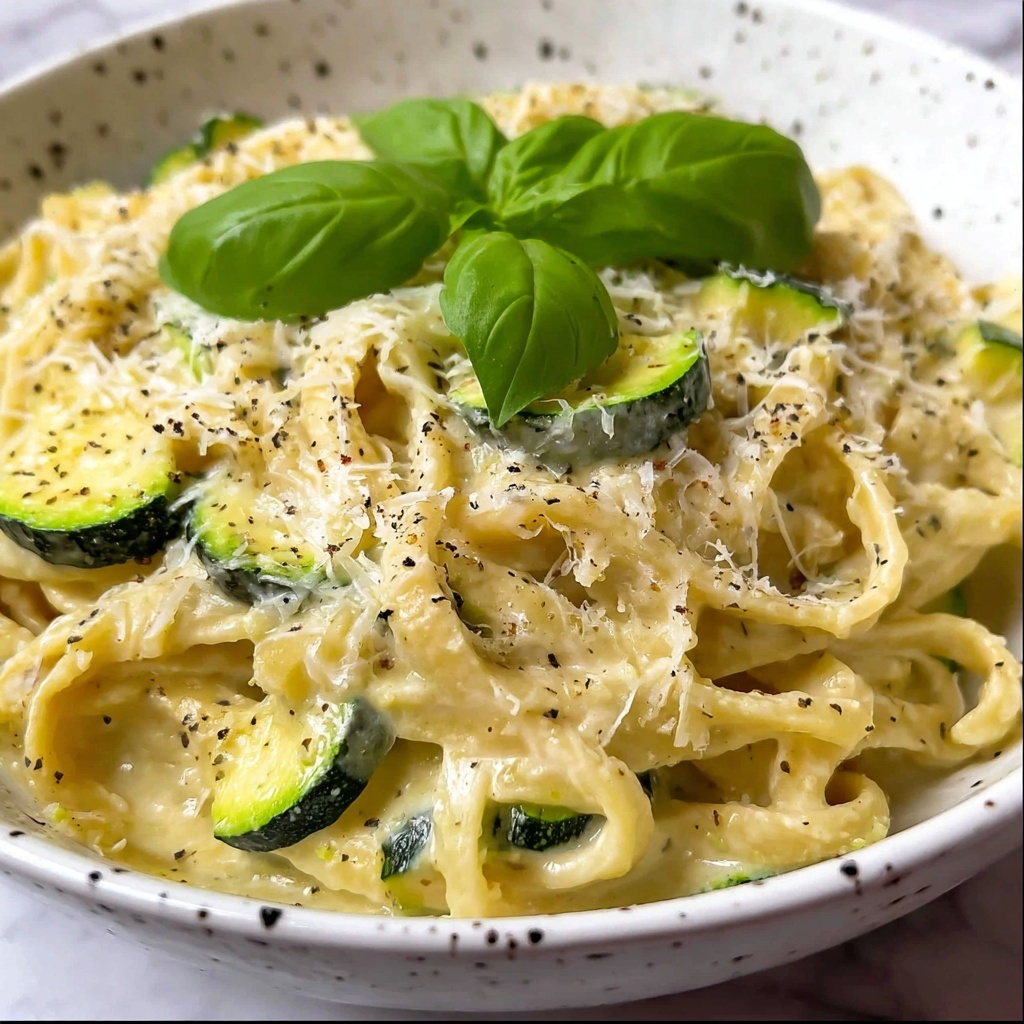 Lemon Basil Zucchini Pasta Alfredo Recipe - Recipe Image