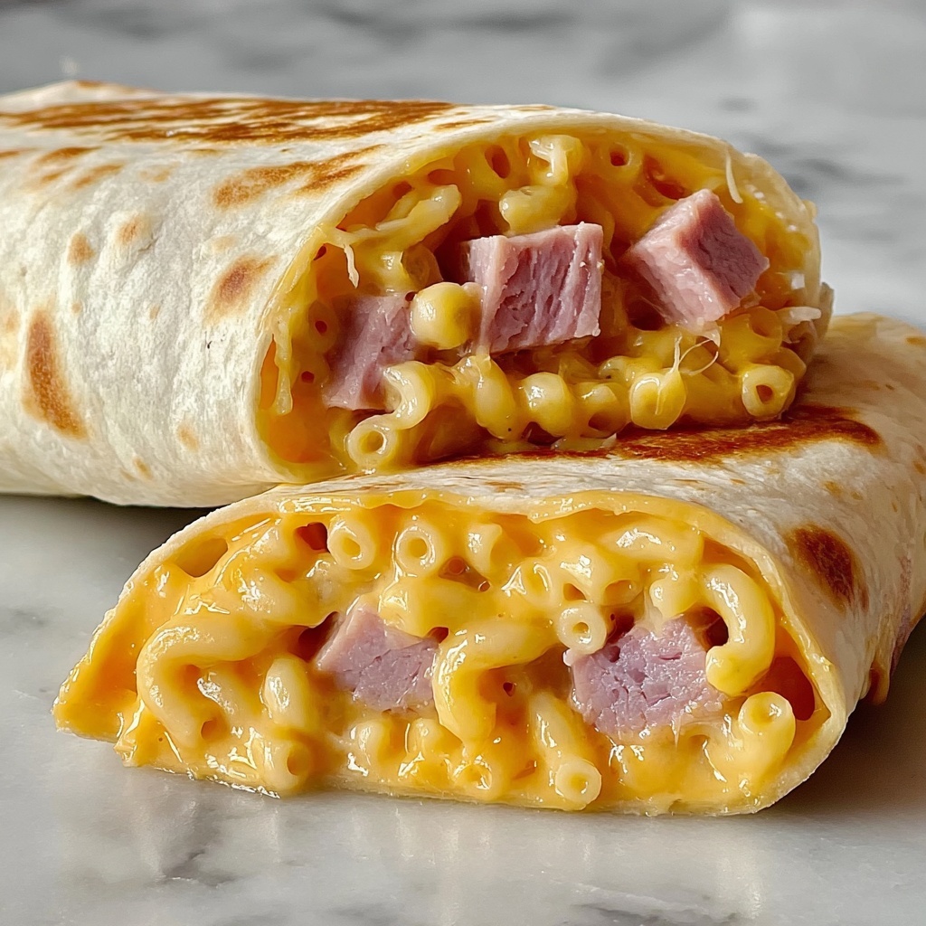 Mac ‘n’ Cheese Burger Wrap Recipe - Recipe Image