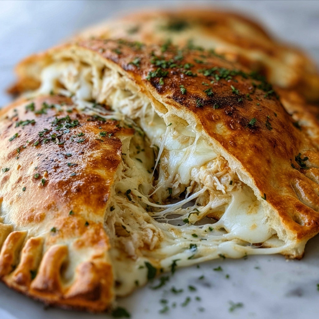 Chicken Alfredo Air Fryer Calzones Recipe - Recipe Image