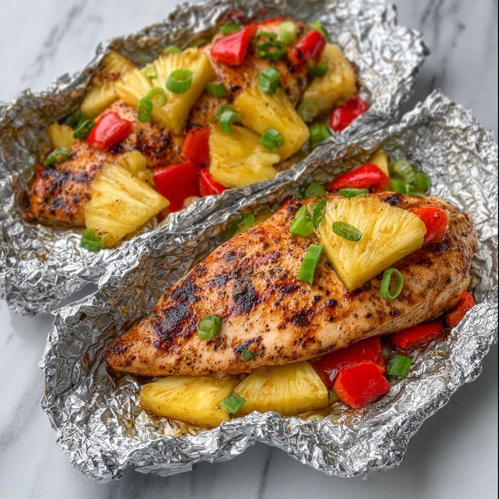 Teriyaki Chicken and Pineapple Foil Packets Recipe - Recipe Image