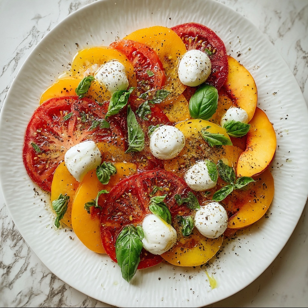 Tomato Peach Burrata Salad Recipe - Recipe Image