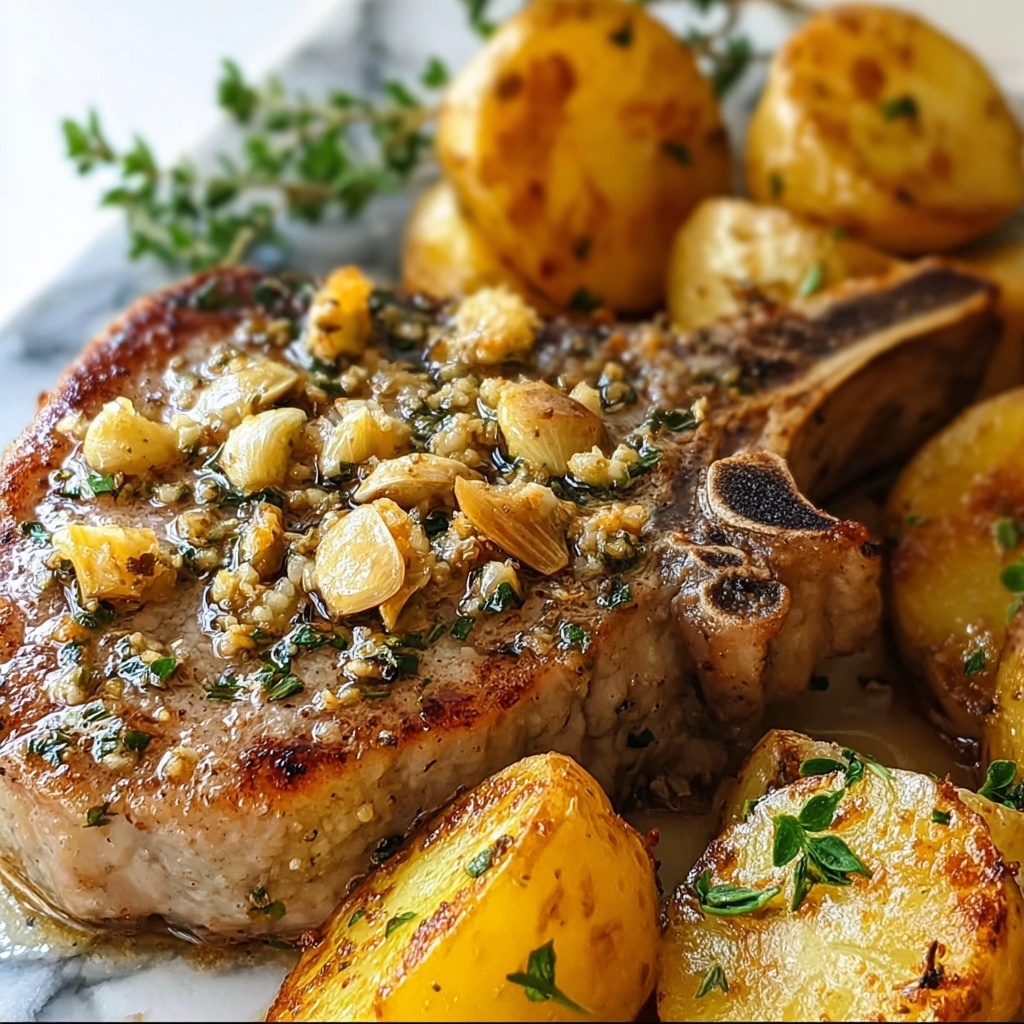 Savory Garlic Pork Chops with Potatoes for Cozy Nights Recipe - Recipe Image