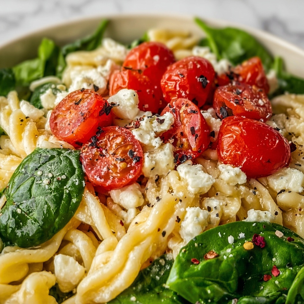 Vibrant Spinach Pasta Salad with Feta and Sweet Cranberries Recipe - Recipe Image