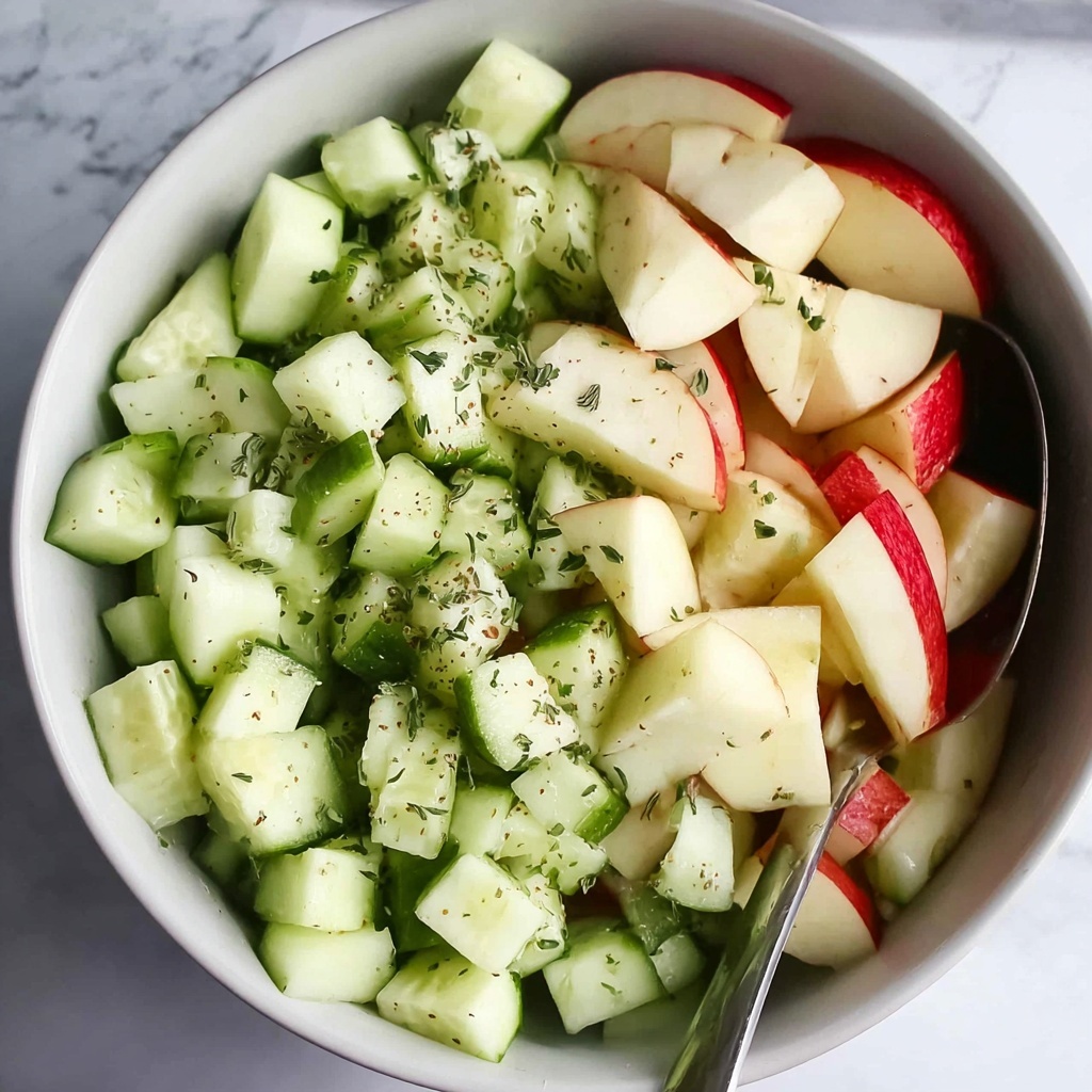 Crisp Cucumber Apple Salad with Tangy Dressing Recipe - Recipe Image