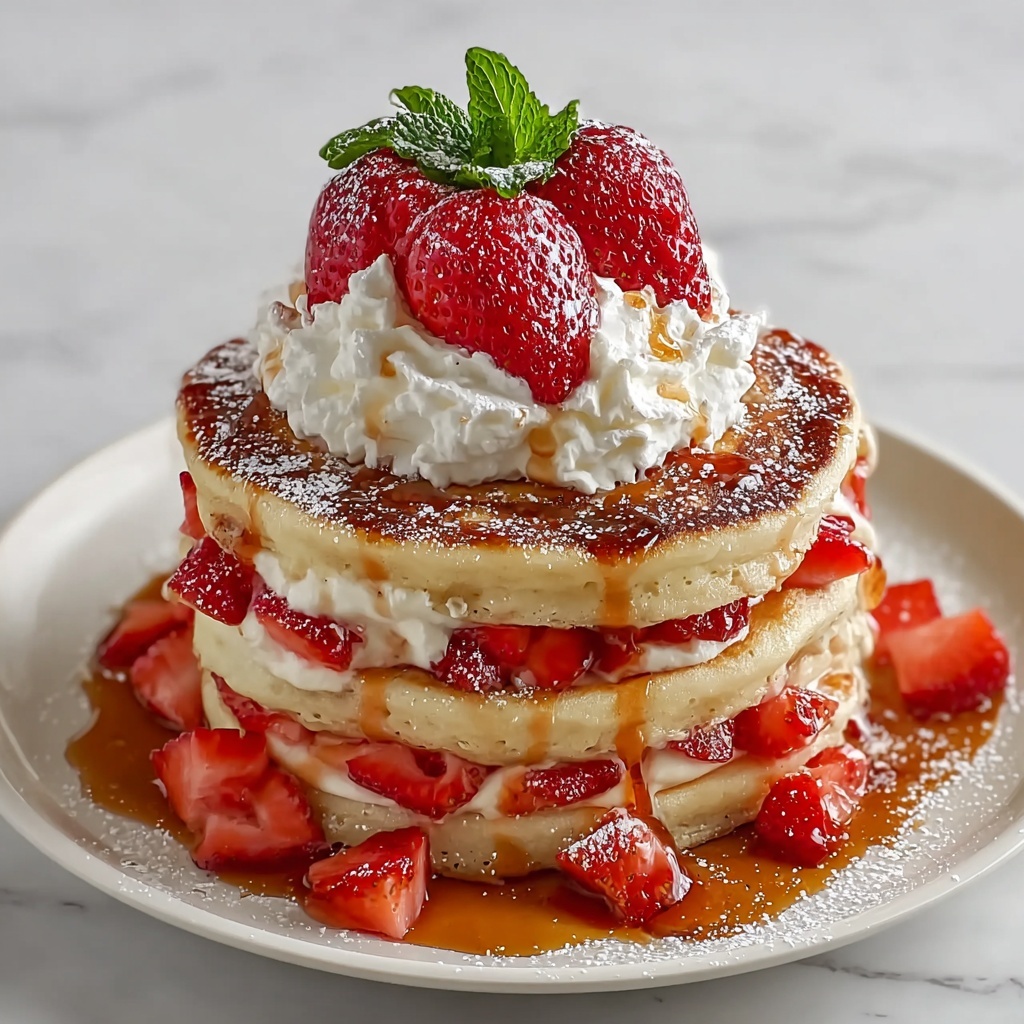 Fluffy Strawberry Cheesecake Pancakes Recipe - Recipe Image