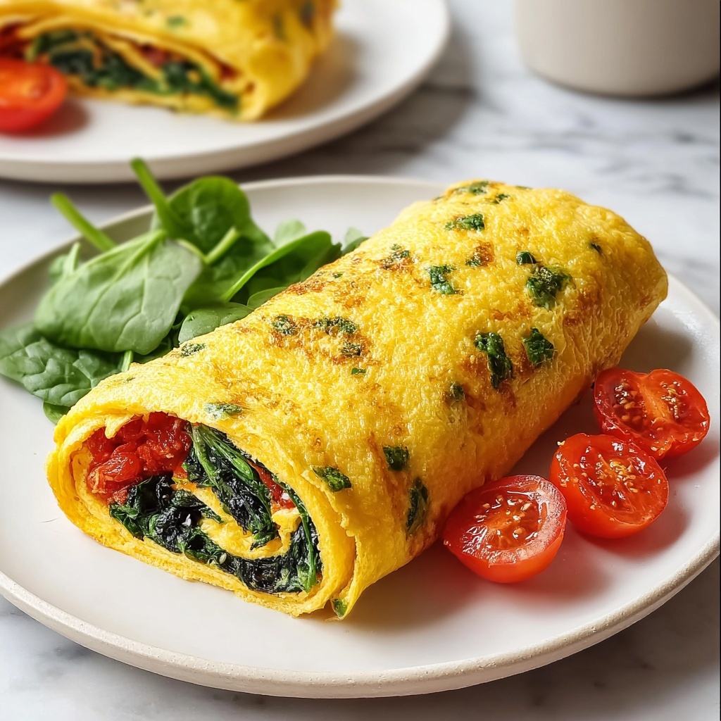 Delicious Rolled Spinach Omelet Recipe for a Healthy Start Recipe - Recipe Image