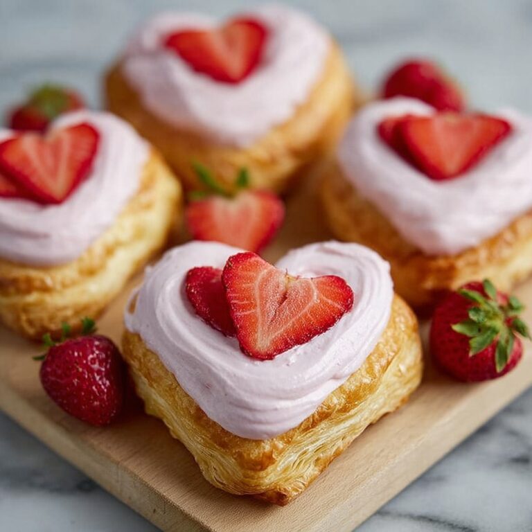 Cheese and Strawberry Heart Pastries Recipe