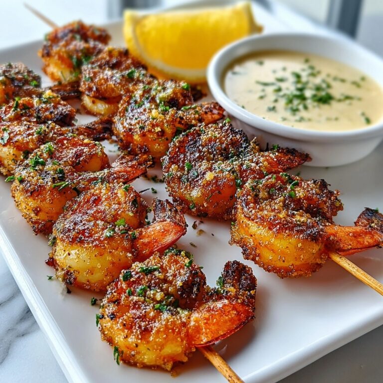 Garlic Parmesan Shrimp Skewers Recipe