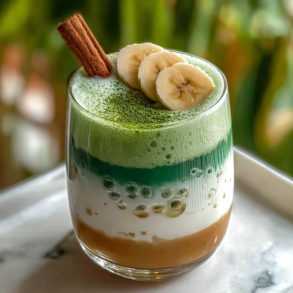 Creamy Easy Banana Matcha Latte for a Refreshing Boost Recipe - Recipe Image
