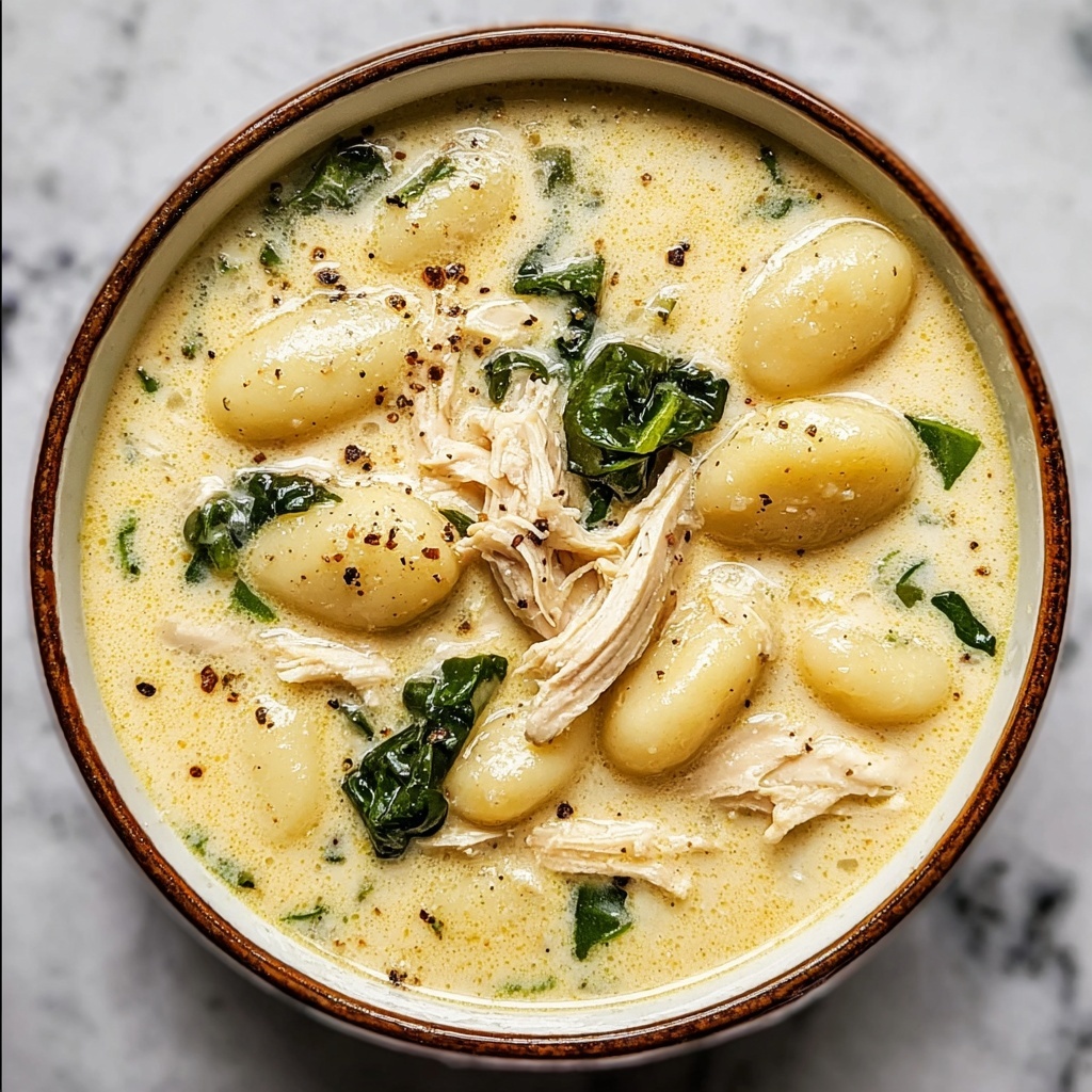 Creamy Garlic Chicken Gnocchi Soup Recipe - Recipe Image