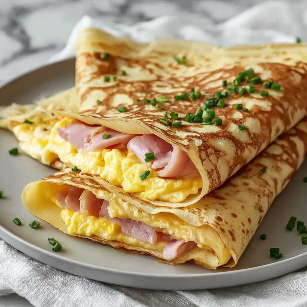 Egg, Ham, and Cheese Crepes Recipe for Breakfast Bliss Recipe - Recipe Image