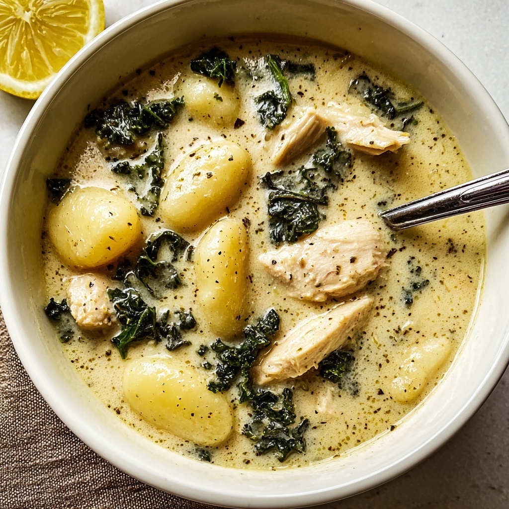 Creamy Winter Lemon Chicken Gnocchi Soup Recipe - Recipe Image