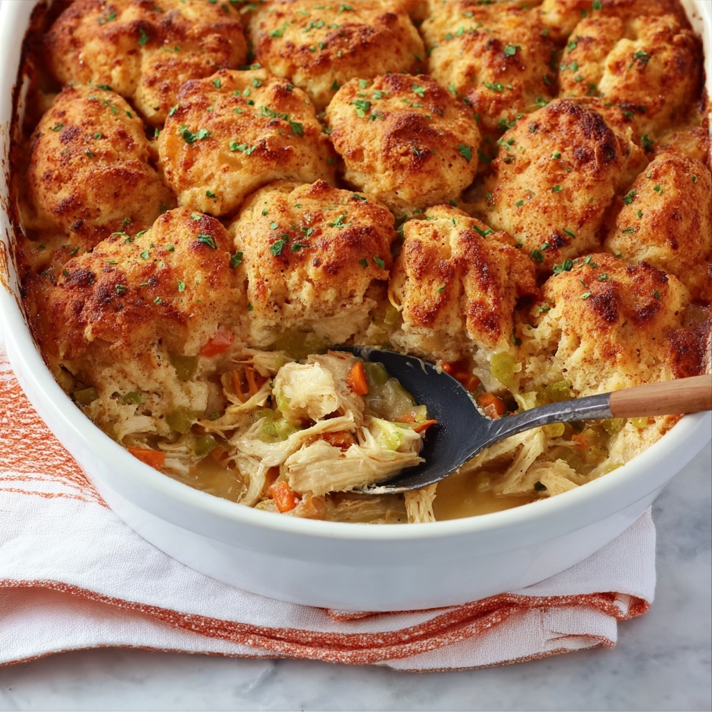 Buffalo Chicken Pot Pie with Cheddar Biscuit Topping Recipe - Recipe Image