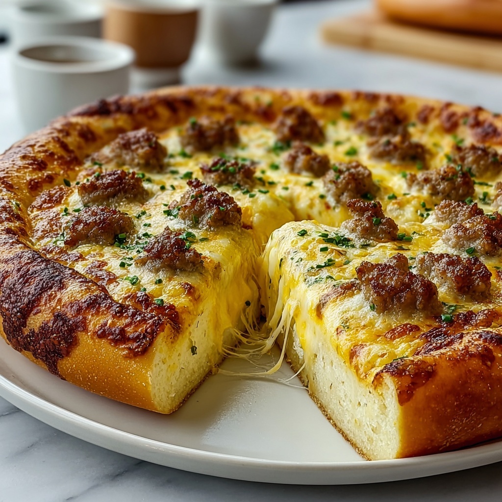 Sausage Gravy Crescent Roll Breakfast Pizza Recipe - Recipe Image