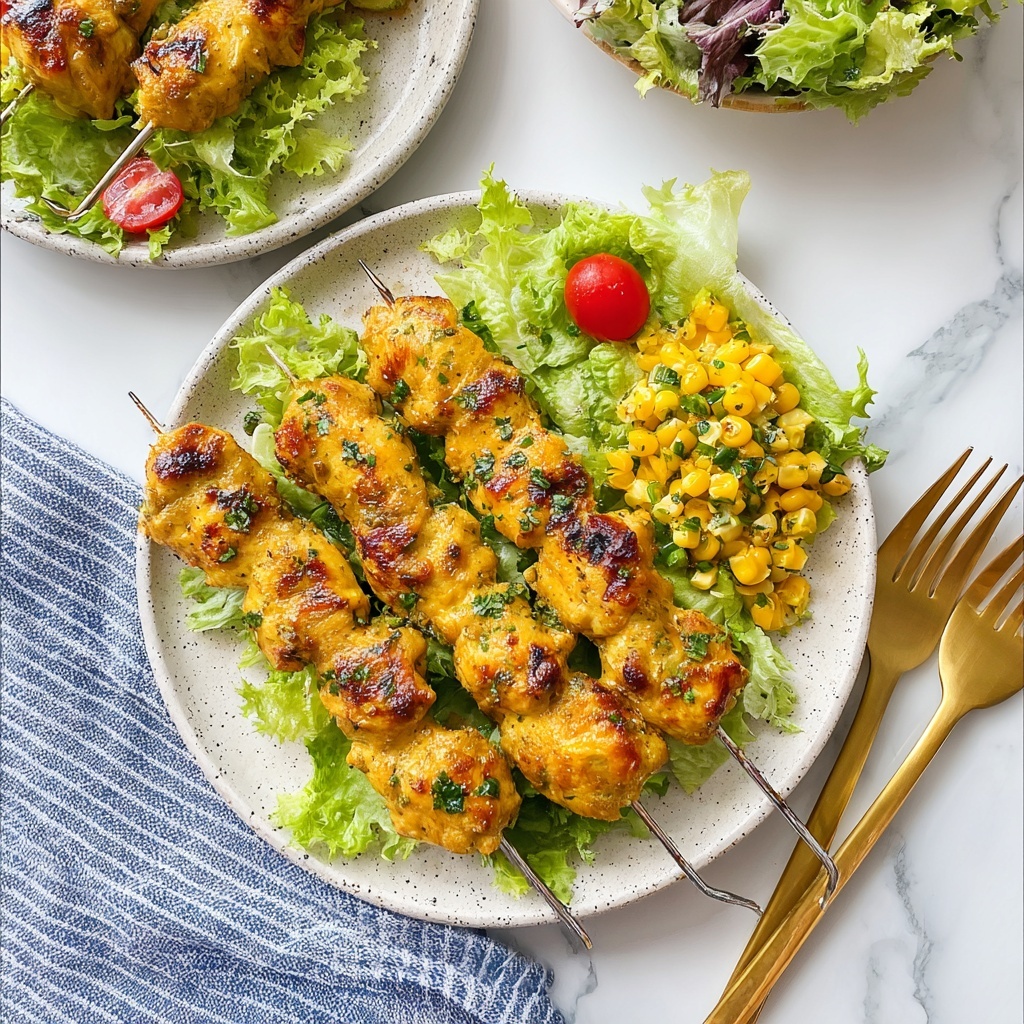 Air Fryer Old Bay Chicken Skewers with Lemon Herb Glaze Recipe - Recipe Image