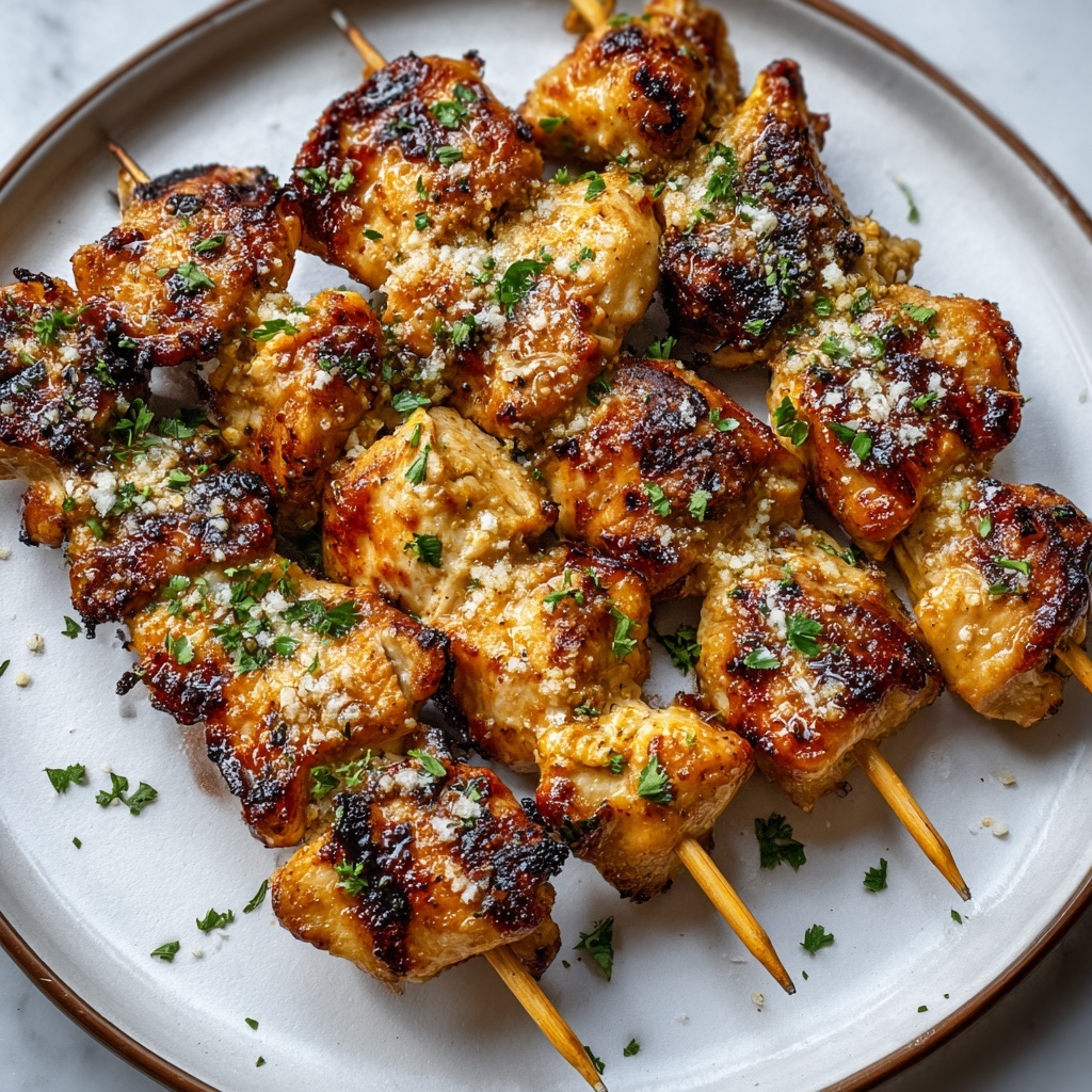 Garlic Parmesan Chicken Skewers Recipe - Recipe Image