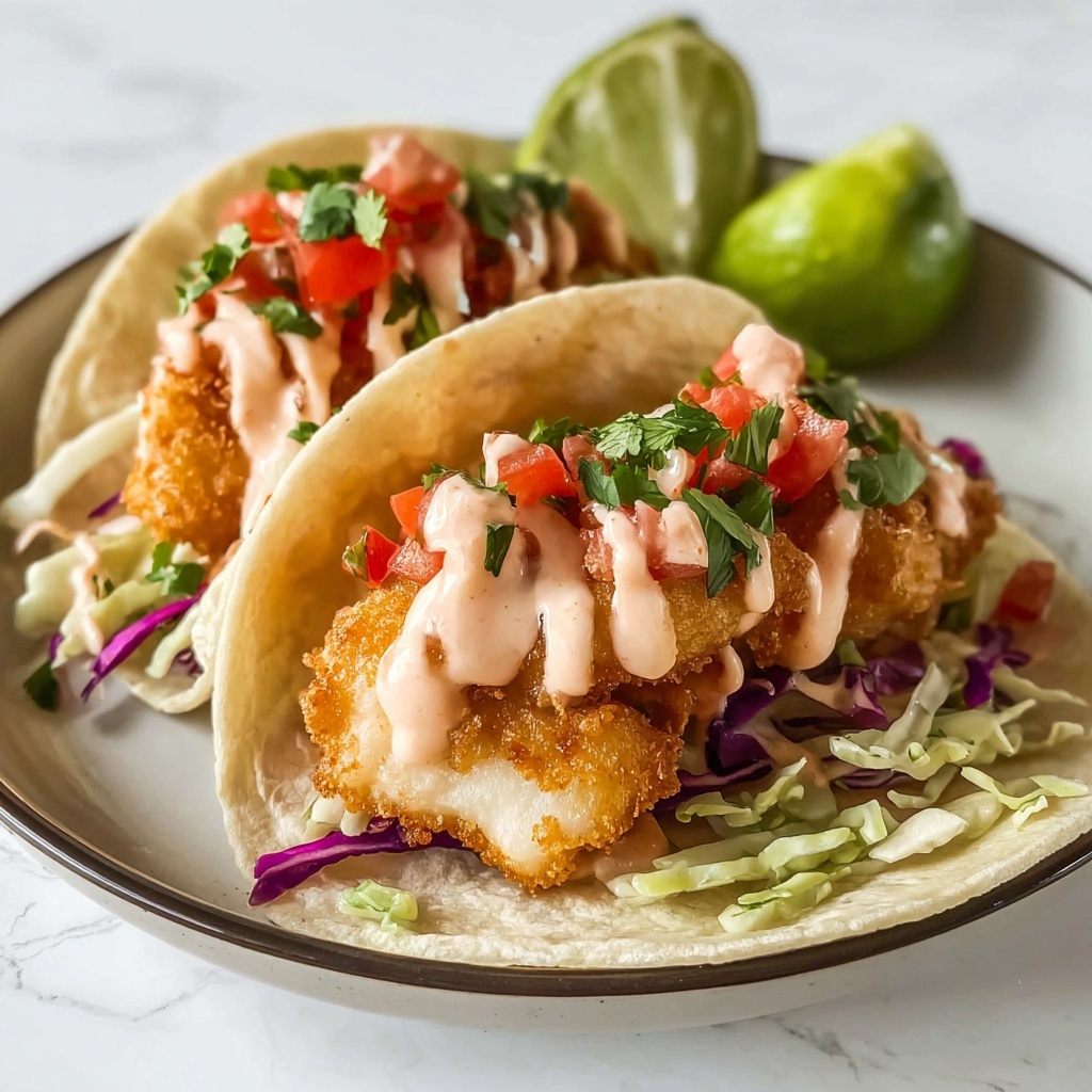 Cod Fish Tacos with Cabbage and Lime Sauce Recipe - Recipe Image